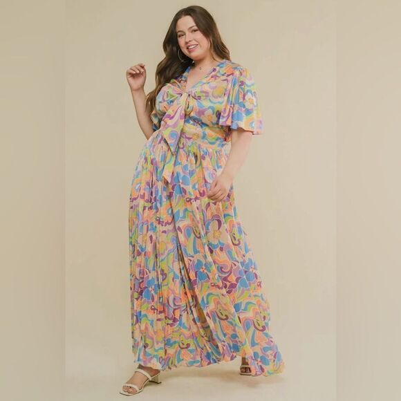 A Printed  Jumpsuit. Plus Size - Picture 4 of 4